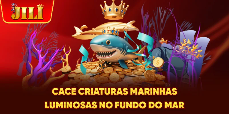 Cace criaturas marinhas luminosas no fundo do mar