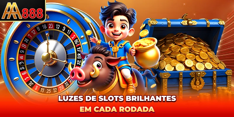 Luzes de slots brilhantes em cada rodada